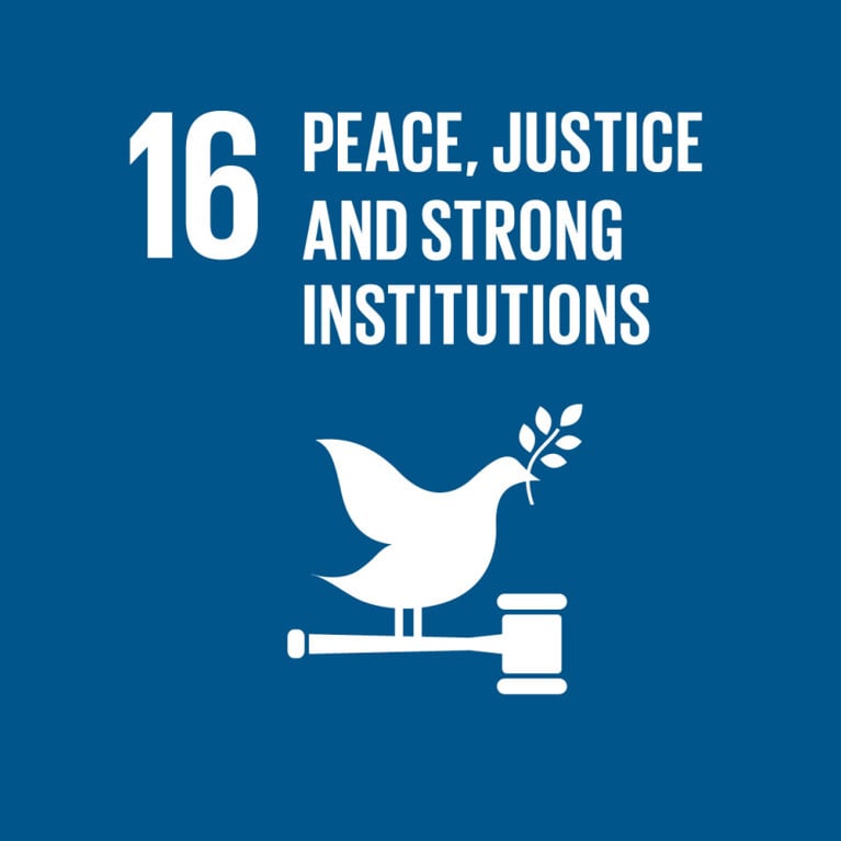 Blue background with white text