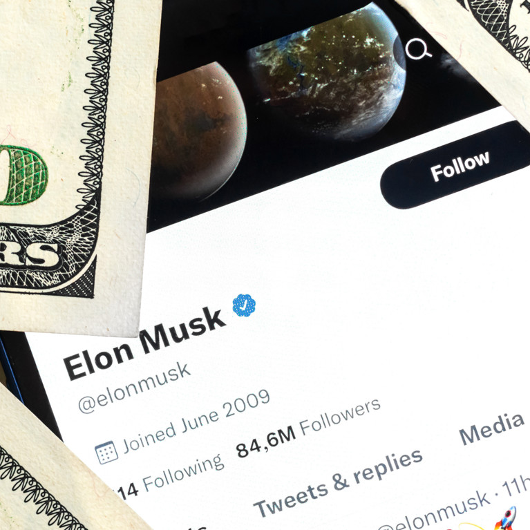 Elon Musk Twitter account and money background. Business and stock concept photo By FellowNeko Adobe Stock