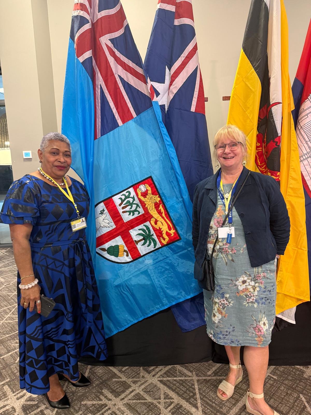 Prof Michele Rumsey with Fiji Nursing Association President Miliakere Nasorovakawalu