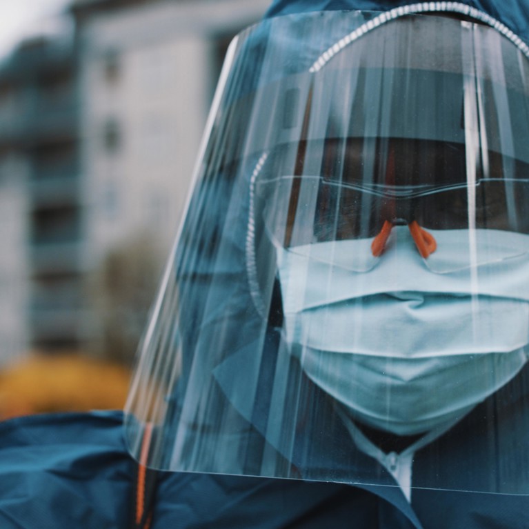 Health worker wearing PPE