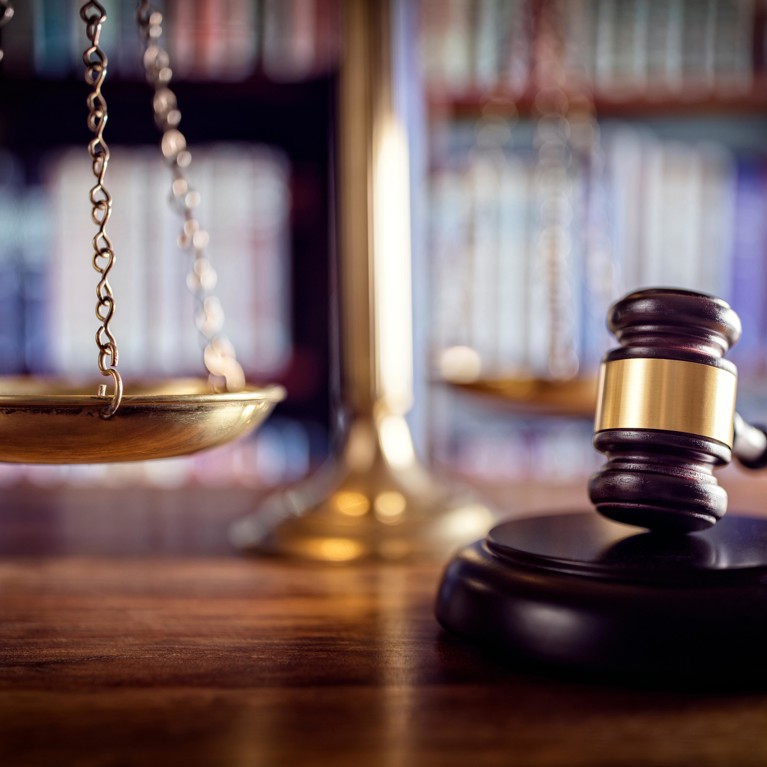 Gavel on desk