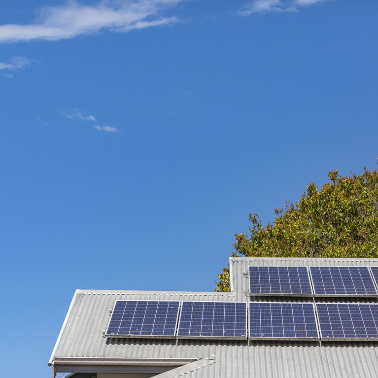 Solar panels on roof