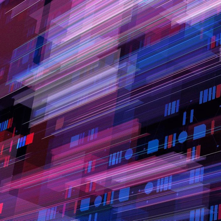 Abstract blue and purple light waves