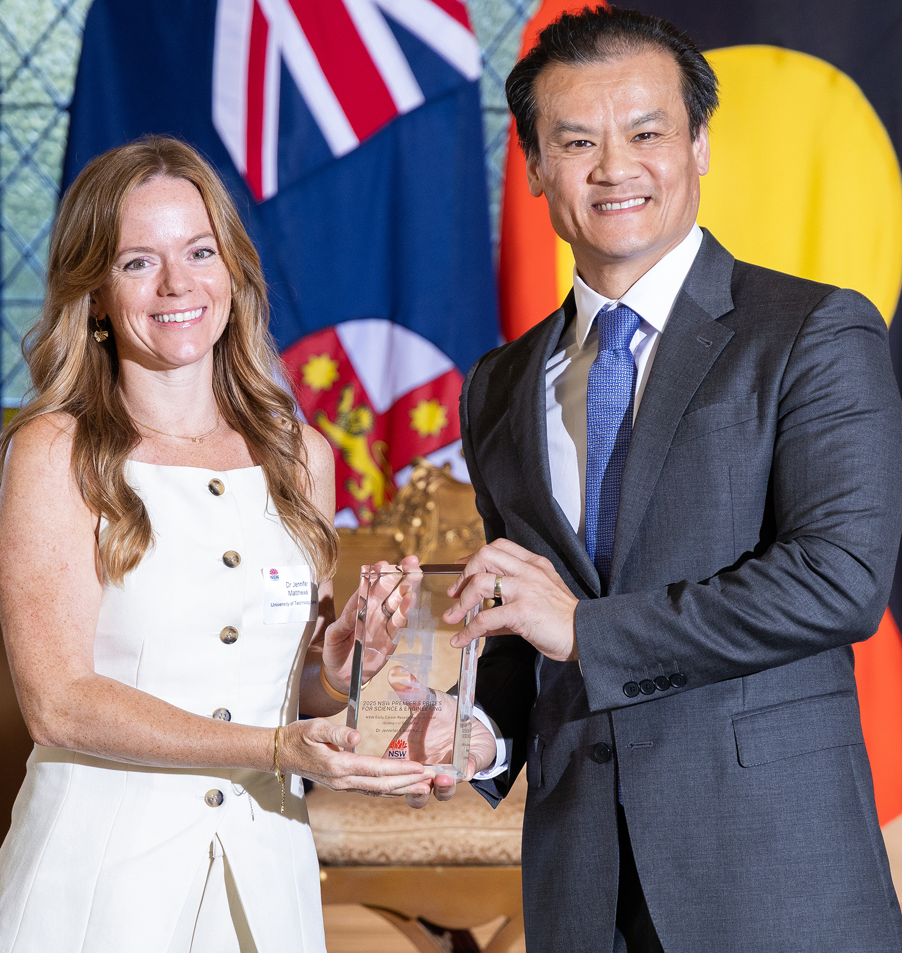 Photo of Jen Matthews with NSW Minister for Science