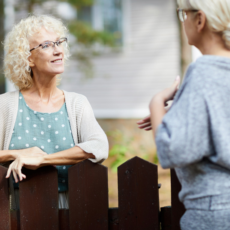 Two female neighbours talking over the fence. Picture by pressmaster?Adobe Stock
