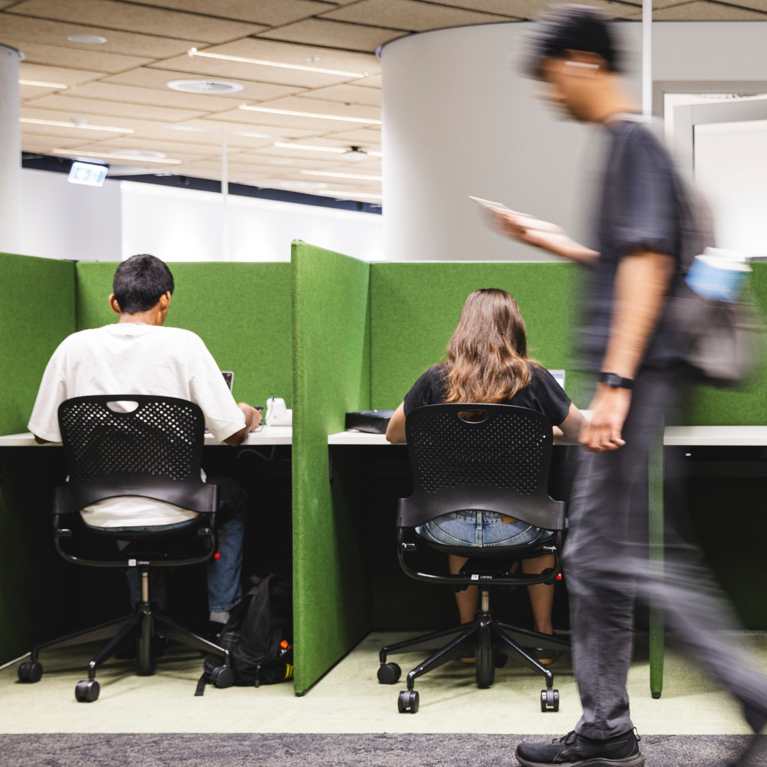Group of students studying in the UTS Library