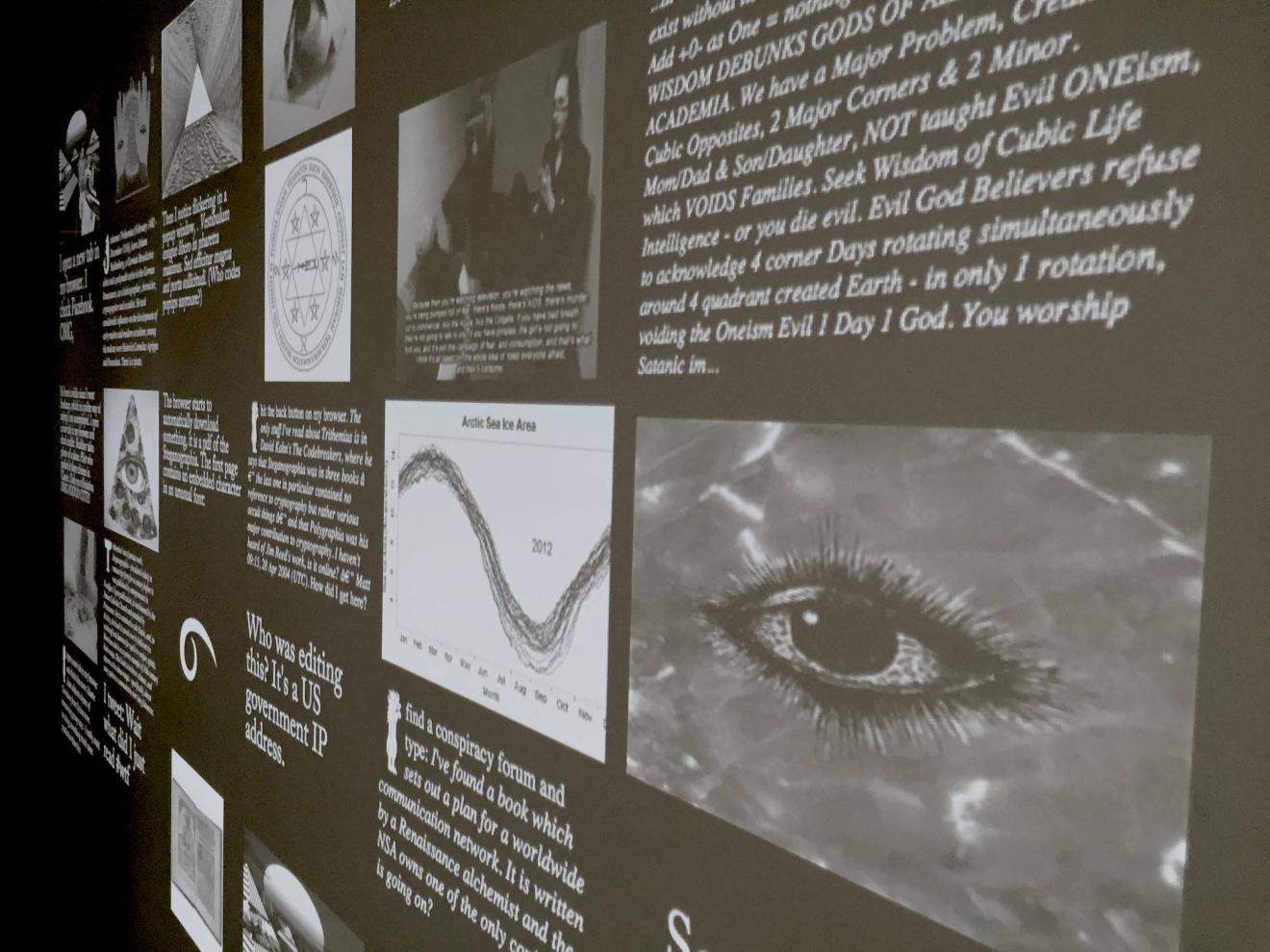 Writing projected on a wall