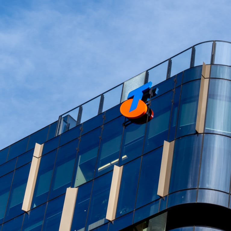 August 14, 2025: Telstra logo on the office building in Sydney, Australia. Telstra Group Limited is an Australian telecommunications company. Picture: JHVEPhoto/Adobe Stock