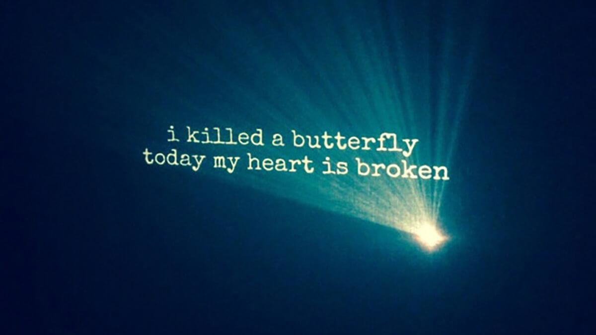 Writing projected on a wall