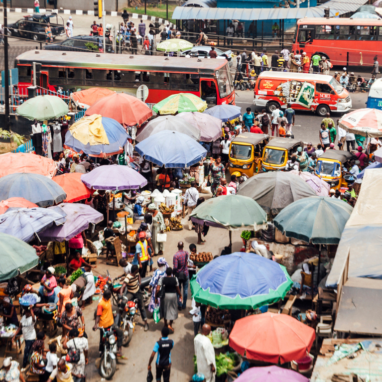 Busy market streets in Ikorodu.