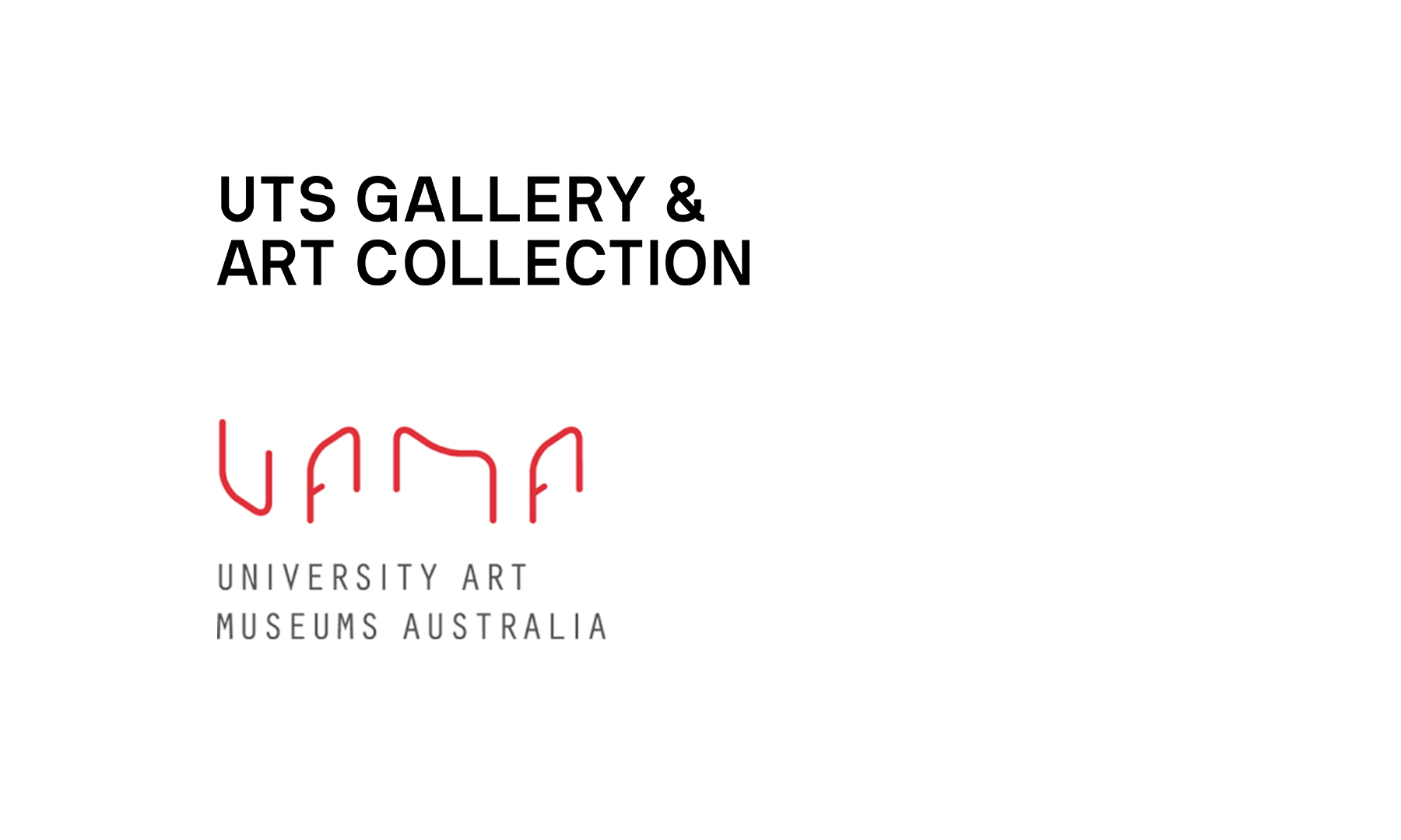 UTS Gallery and University Art Museums Australia logos.