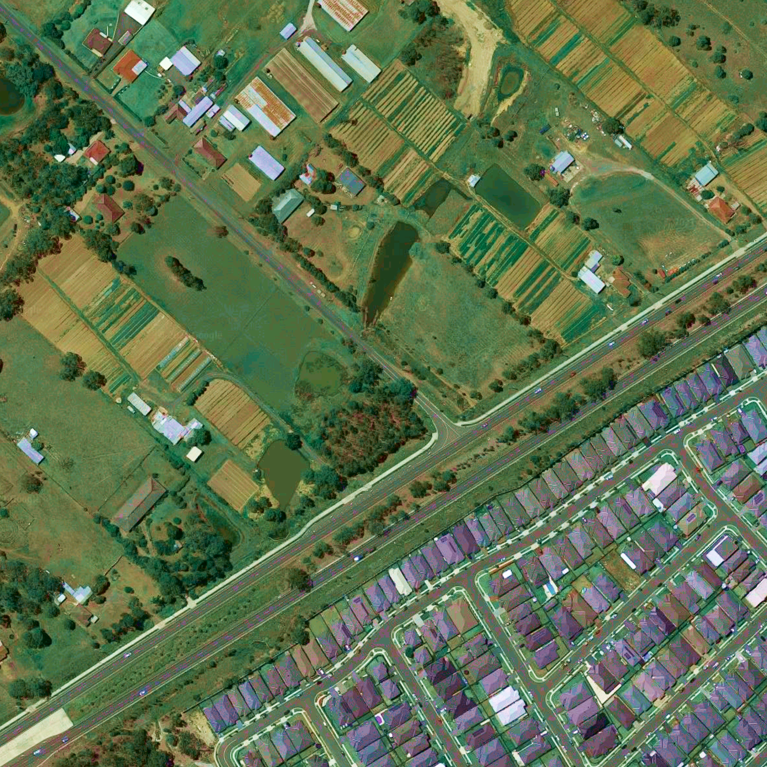 Leppington peri-urban agriculture aerial view