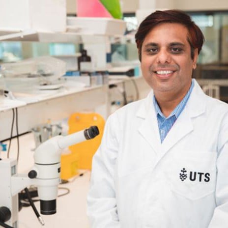 Dr Kamal Dua in a UTS lab coat