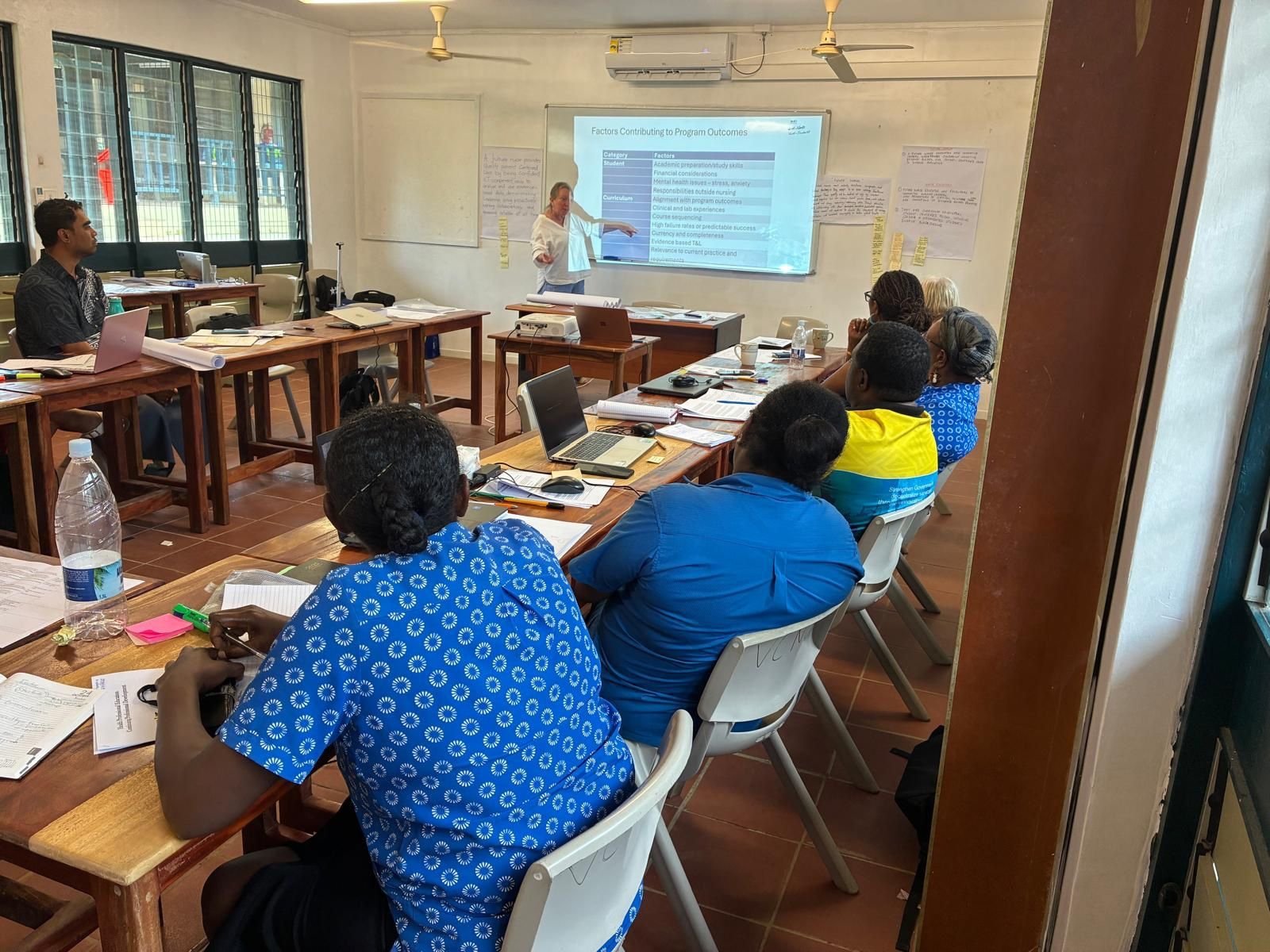 Dr Jan Forber with workshop participants / VCNE educators.