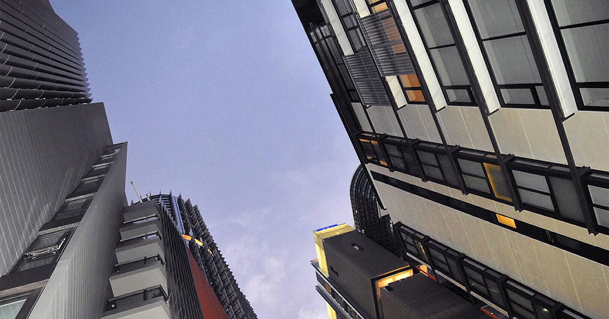 Tall buildings from the ground
