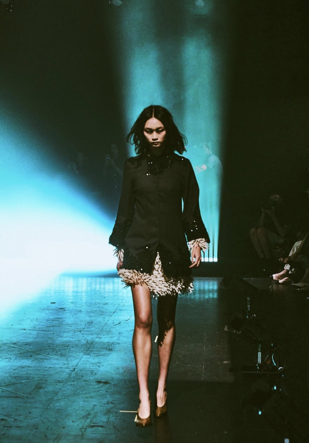 Model wearing Accretion Collection by Rose Guiffre