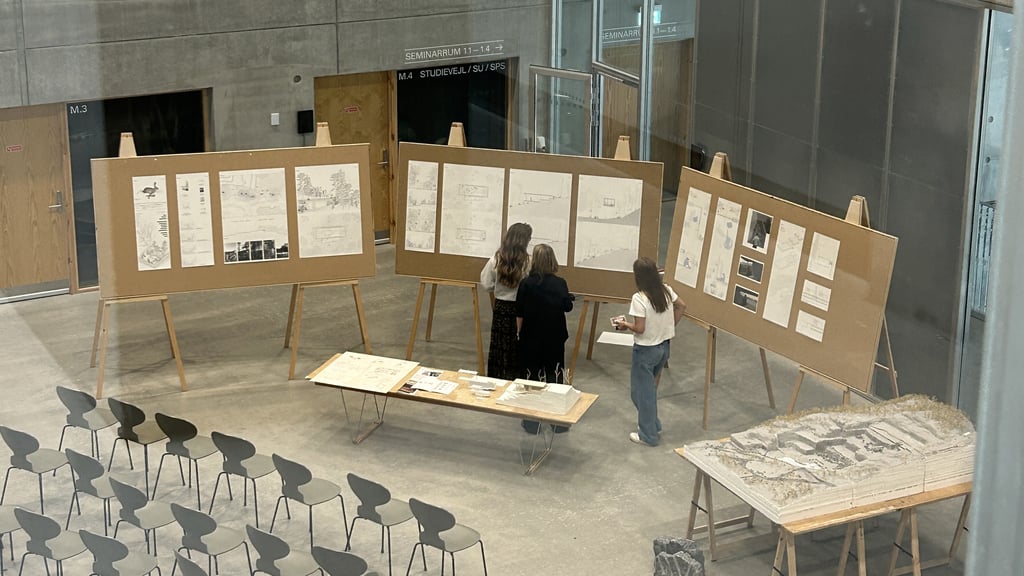 Students working on a project in a classroom.