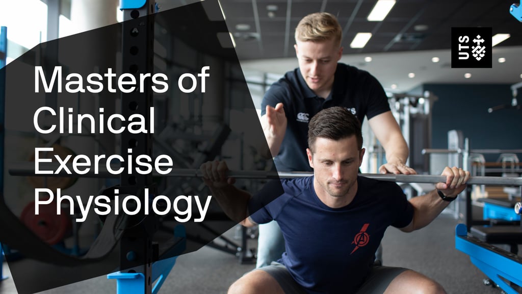 Two people training in a gym with the text 'Masters of Clinical Psychology' overlayed over the top.