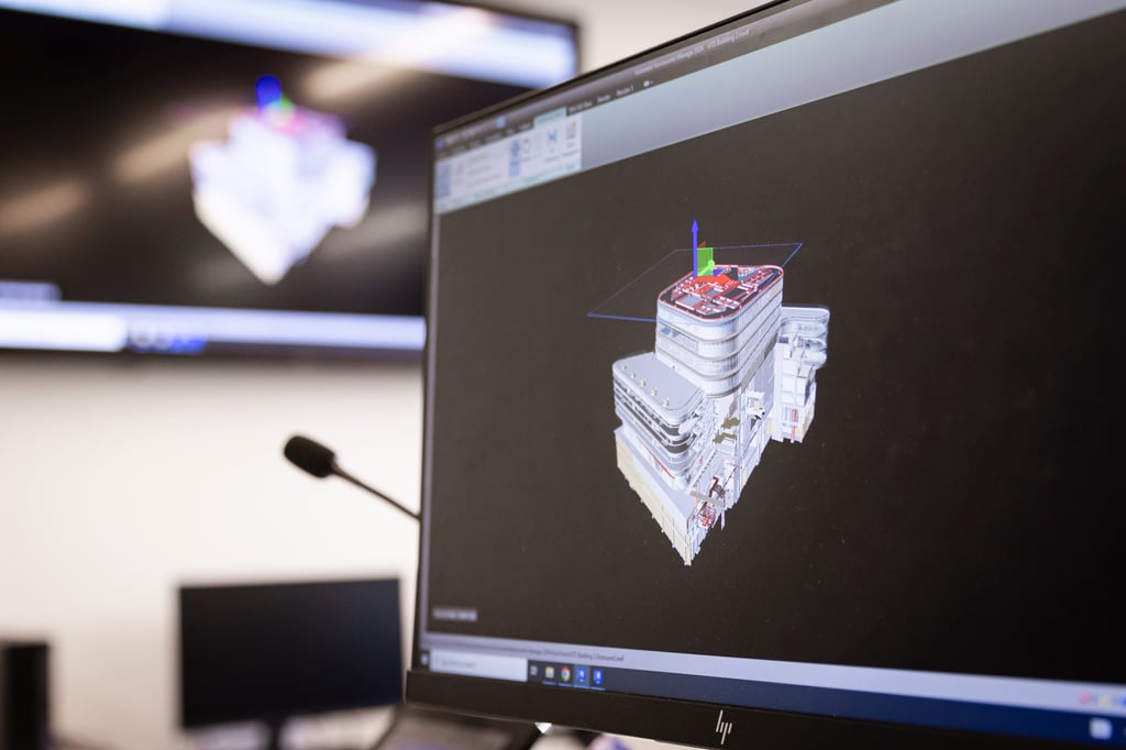 Close-up of a computer screen in the UTS BIM Lab.