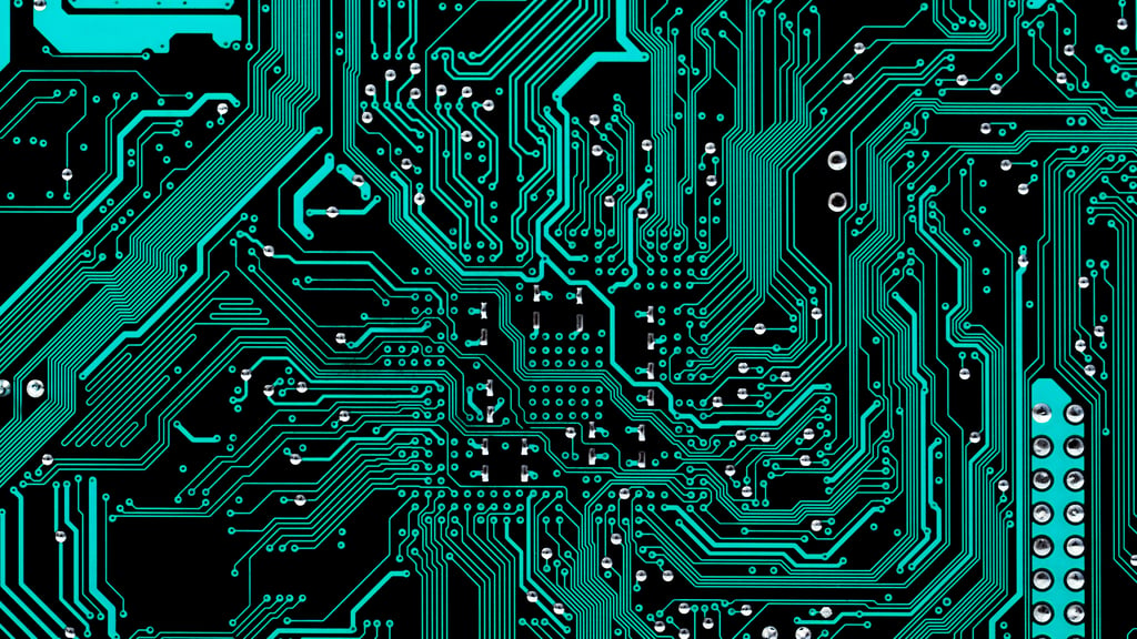 abstract green and black computer circuit board