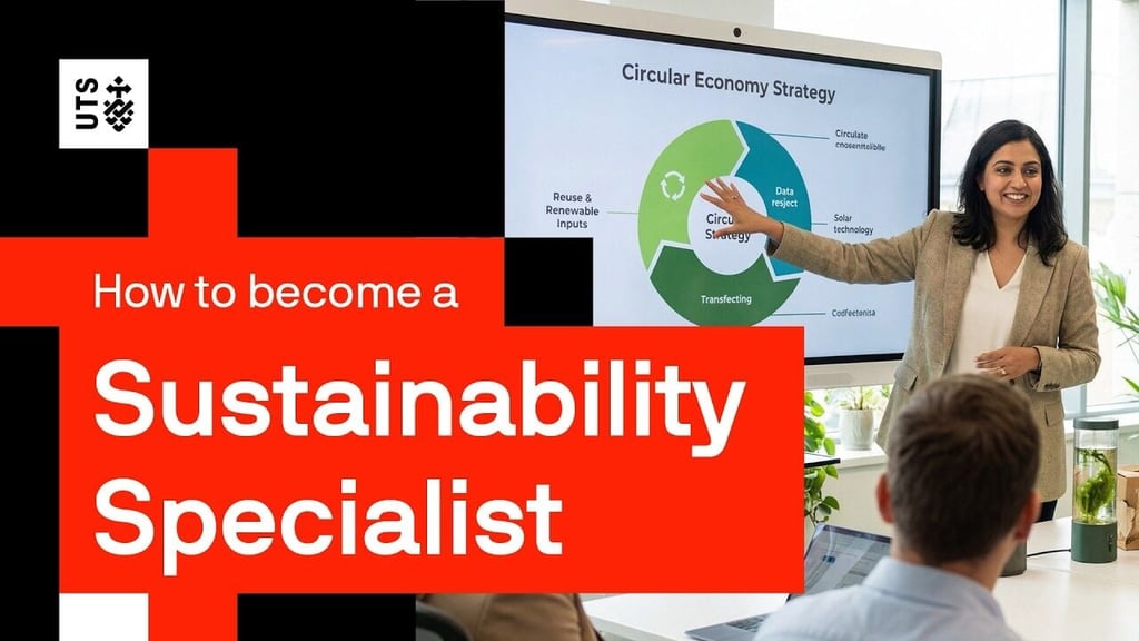 How to become a sustainability specialist YouTube thumbnail