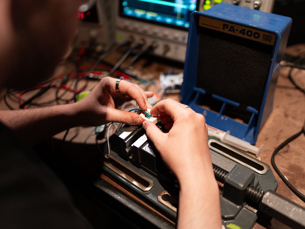 A miniature custom encoder for Puralink's patented swerve drive.
