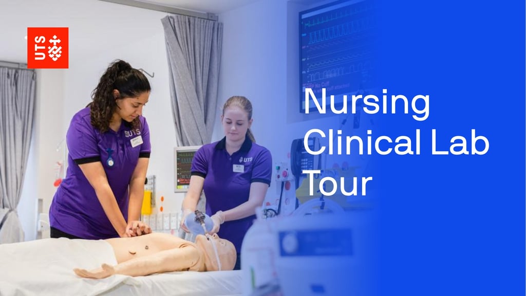 Two UTS nursing students treat a dummy patient.