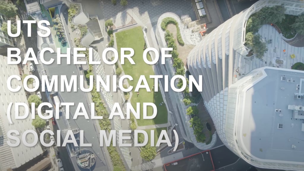 Video still for You Tube video promoting the study of Digital and Social Media at the University of Technology.