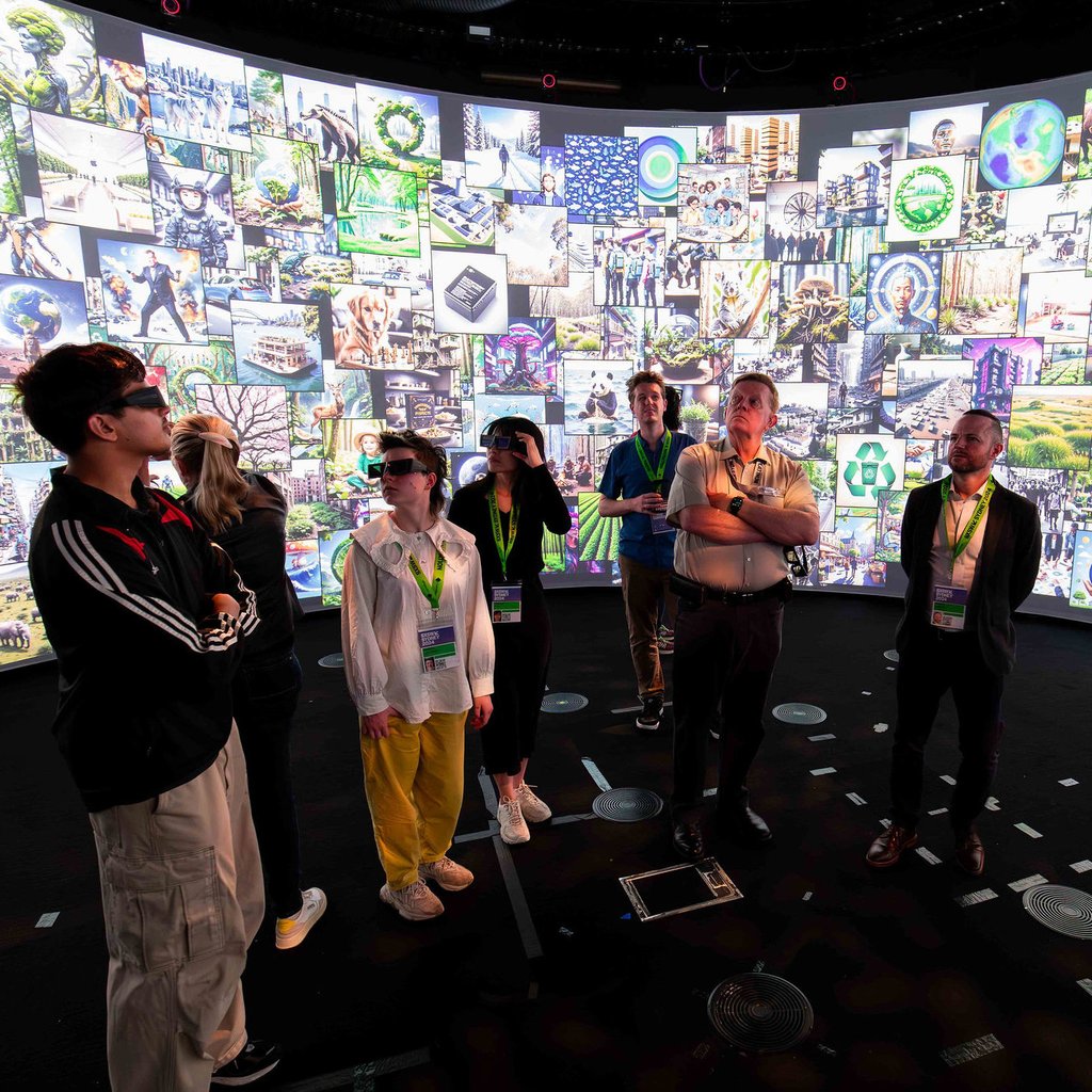 People standing inside UTS data arena