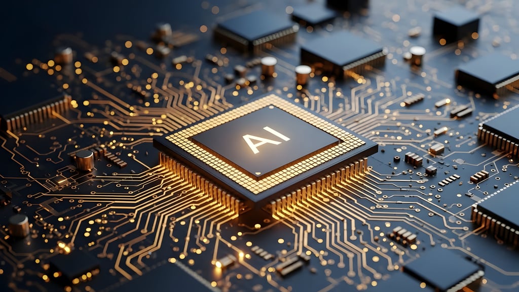 Image of a microchip labelled as AI