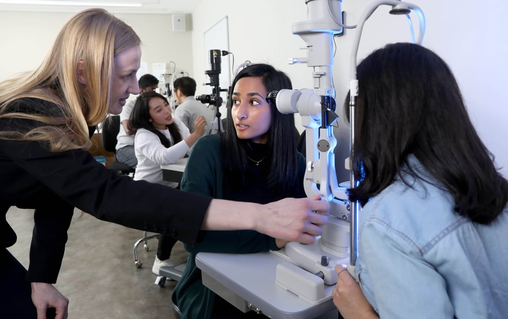 Students using Orthoptics equipment.