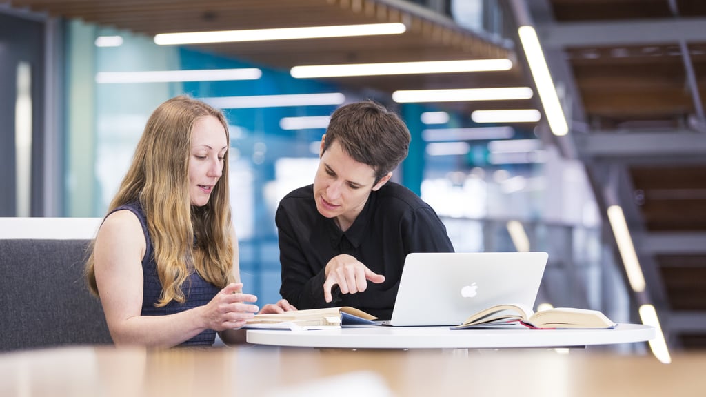 Tamson Pietsch, Associate Professor in Social and Political Sciences and Director of the Australian Centre for Public History at UTS, with a colleague from the Faculty of Arts and Social Sciences