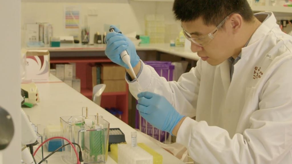 Dr Gang Liu in his lab