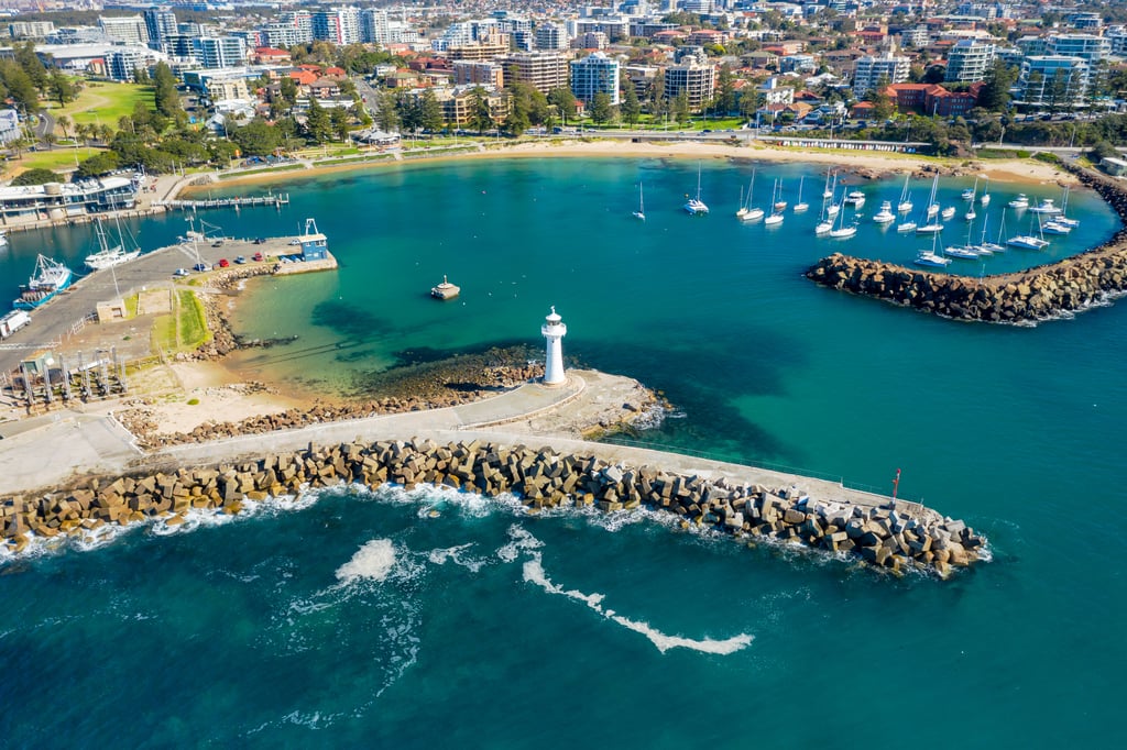 Aerial view of Wollongong NSW, Australia