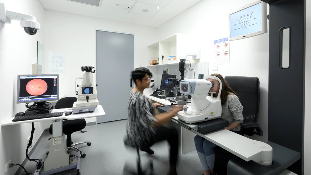 Students in an orthoptics simulated clinic
