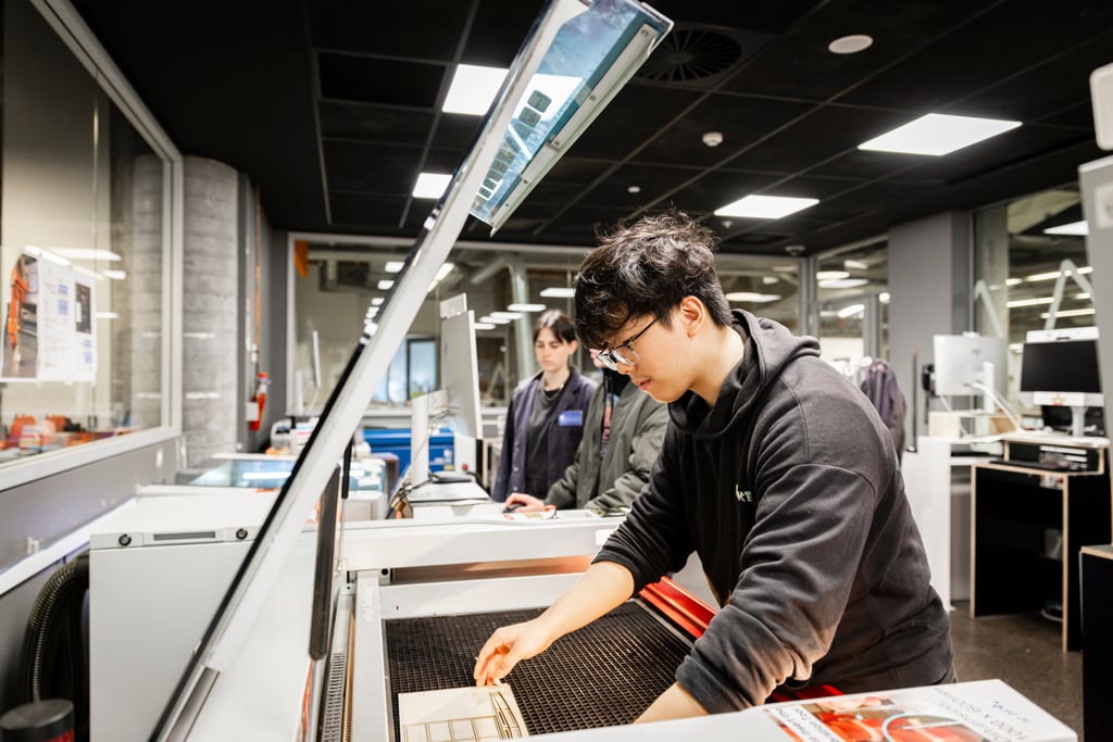 Students working in Digital MakerSpace