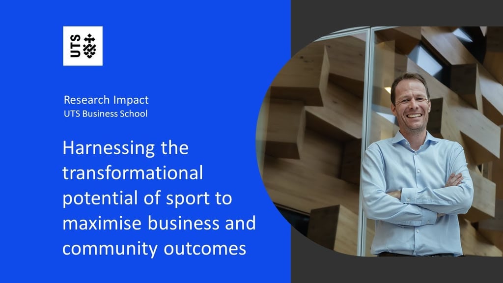 Thumbnail image for the video 'Harnessing the transformational potential of sport to maximise business and community outcomes'.