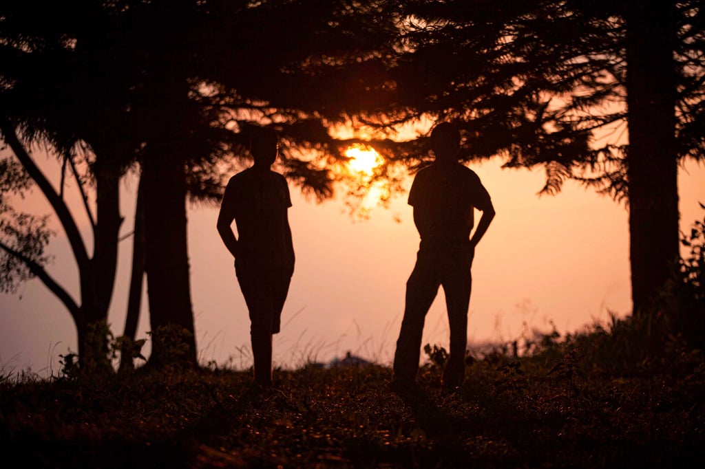 Refugees watching the sunset