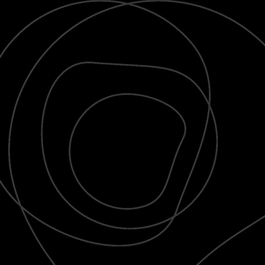Decorative: light grey mishaped circles increasing in size against black background