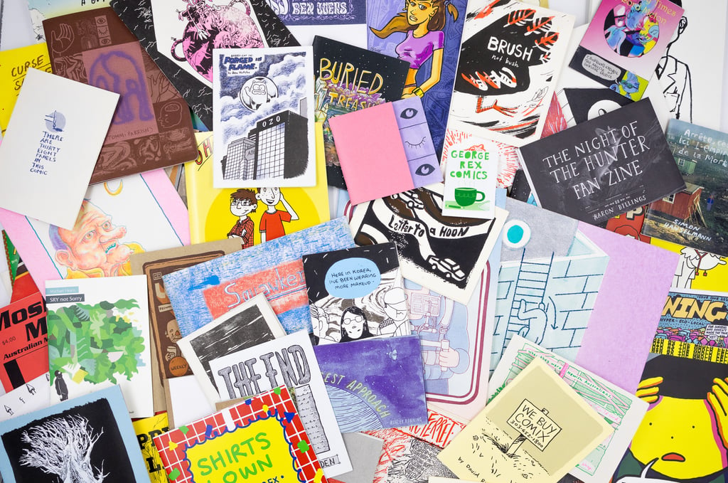 An array of work by Australian zine makers, comic artists, graphic novelists. Picture: Gabe Clark