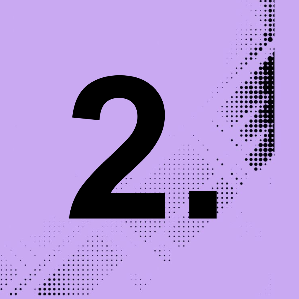 Number 2 with an purple abstract background