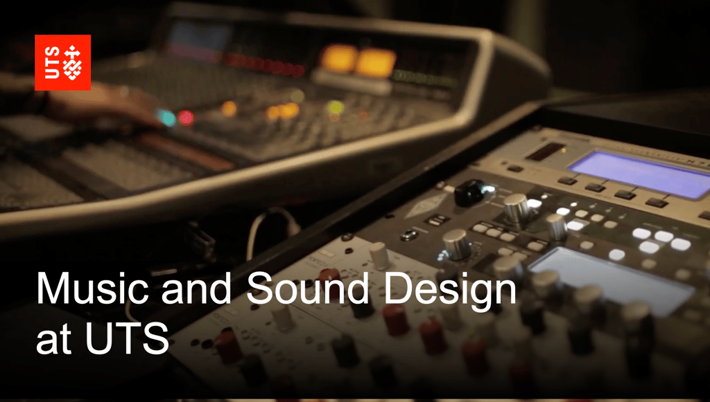 Music and Sound Design Showreel Thumbnail with UTS logo