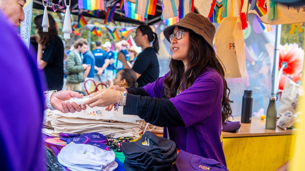 UTS student at Mardi Gras Fair Day 2026.