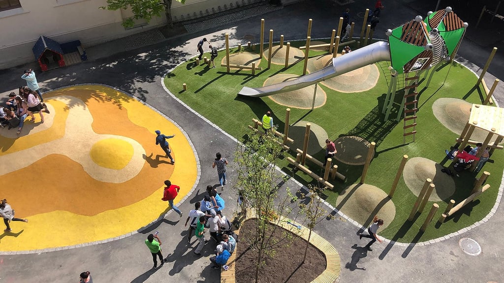 Aerial view of a children's playground