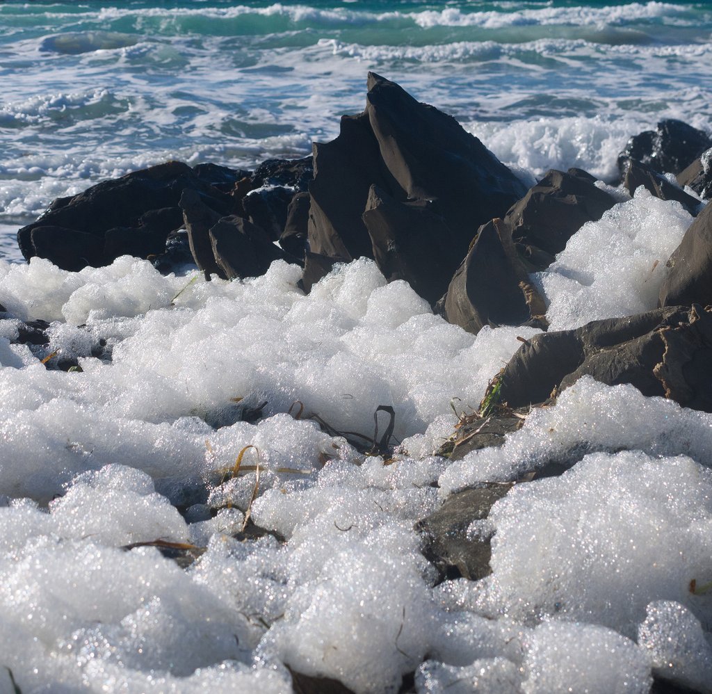 White foam on South Australian headland