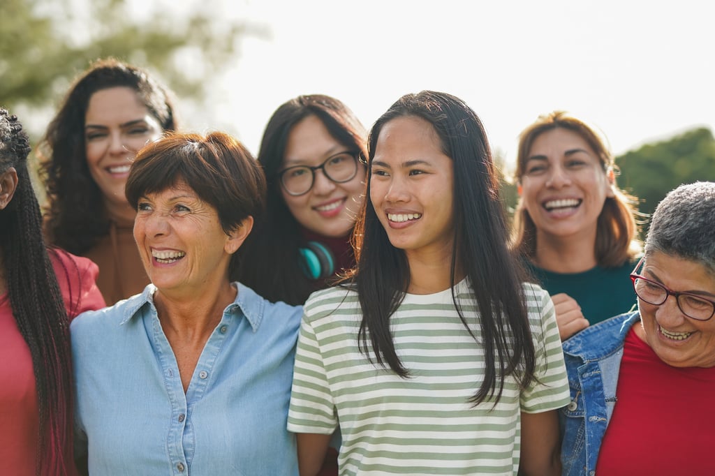Group of smiling women.