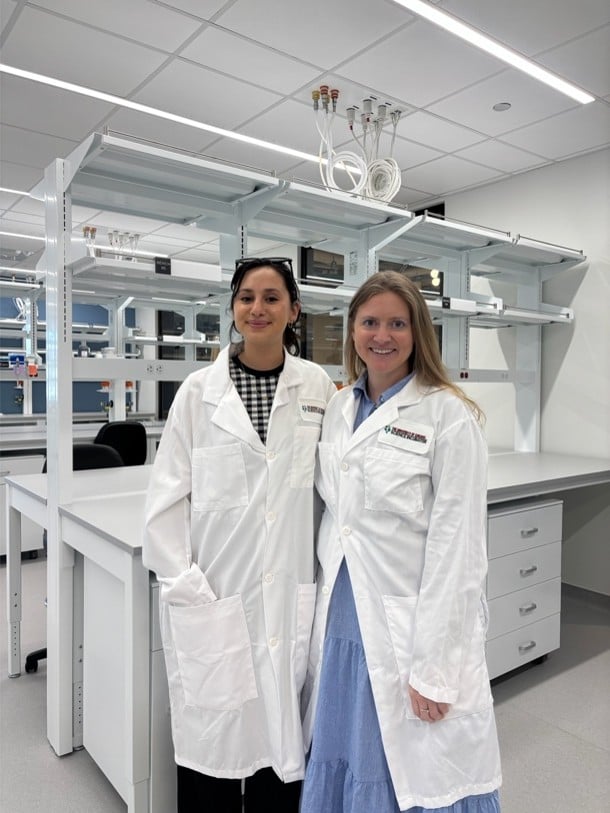 Jaya and Emily touring lab spaces