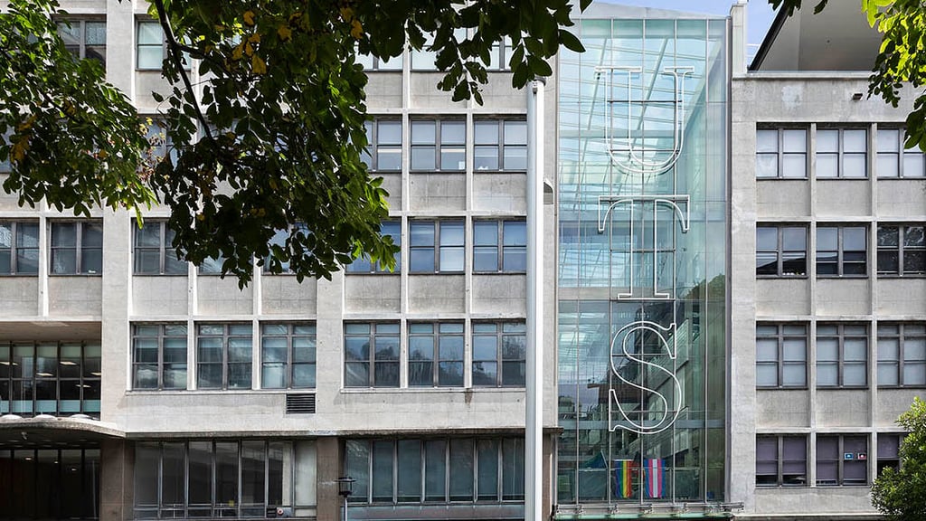 Building 10 from across Jones St