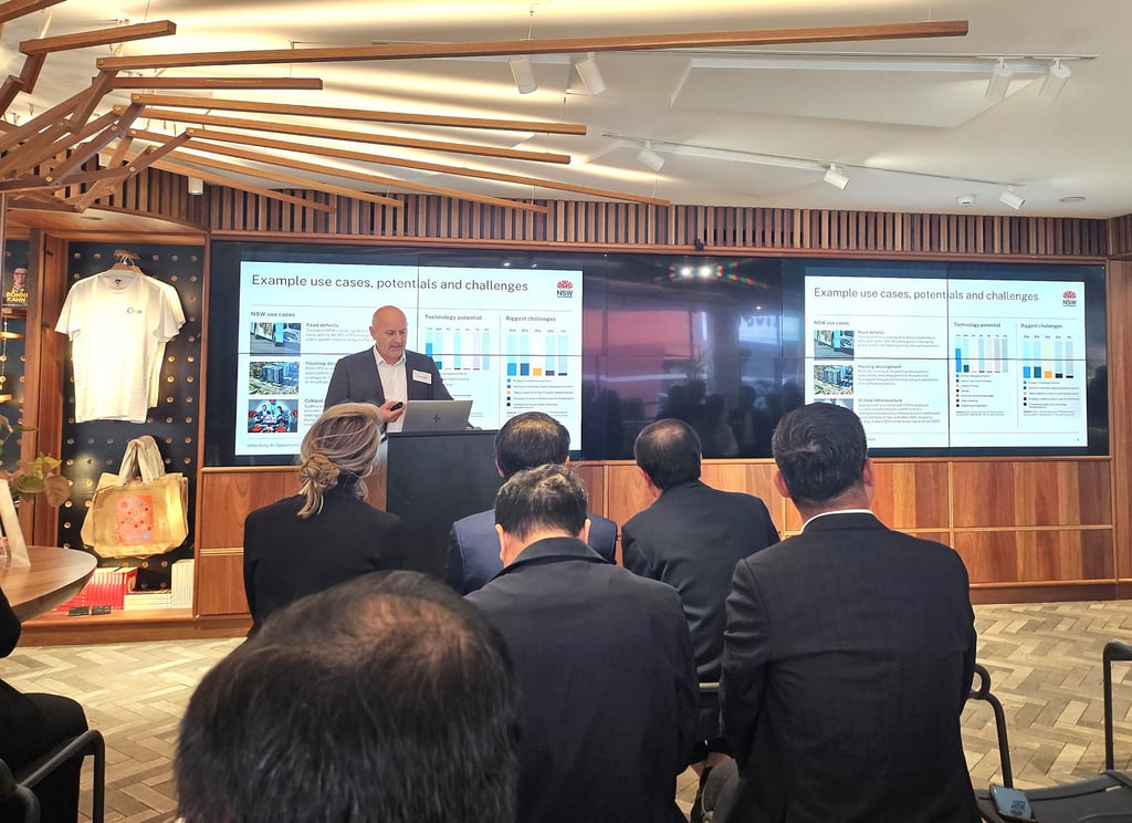 Canva, NSW Digital, and NSW Investment sharing the application of AI and Big Data in education