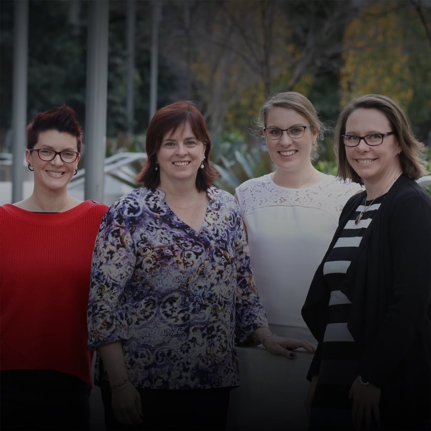 Four women staff members of the Speech Pathology discipline at UTS